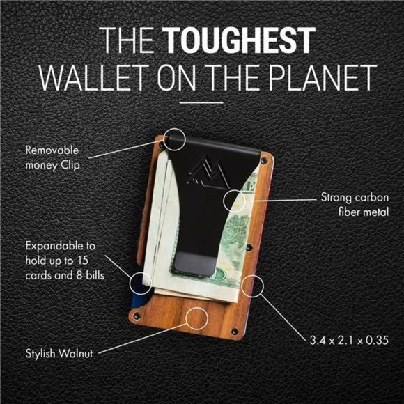 Minimalist Wallet for Men Slim RFID Wallet I Carbon Fiber Credit
